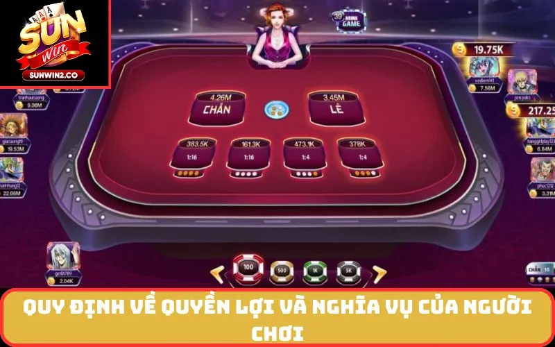 Quy định về quyền lợi và nghĩa vụ của người chơi